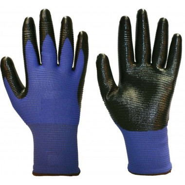 купить Перчатки нейлон.с рельефным латексным покрытием (синий/черный) в Саранске
