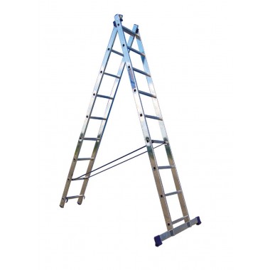 купить Лестница двухсекционная универсальная алюминиевая 8-ступеней (63-2-008) в Саранске